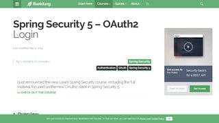 
                            2. Spring Security 5 - OAuth2 Login | Baeldung
