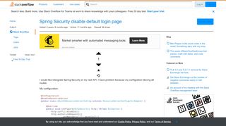 
                            12. Spring Security disable default login page - Stack Overflow