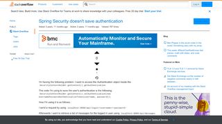 
                            1. Spring Security doesn't save authentication - Stack Overflow