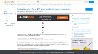 
                            1. Spring Security - Error 405 when invoking login-processing-url ...