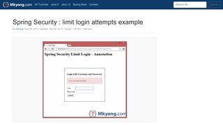 
                            7. Spring Security : limit login attempts example – Mkyong.com