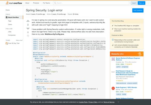 
                            7. Spring Security. Login error - Stack Overflow