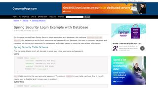 
                            9. Spring Security Login Example with Database - ConcretePage.com