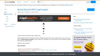 
                            7. Spring Security MVC Login/Logout - Stack Overflow