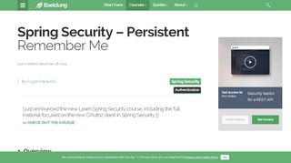 
                            3. Spring Security – Persistent Remember Me | Baeldung