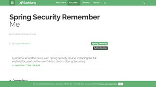 
                            2. Spring Security Remember Me | Baeldung