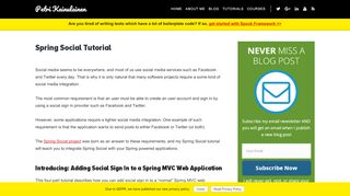 
                            7. Spring Social Tutorial - Petri Kainulainen