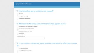 
                            4. Spring Vale Online Research Survey