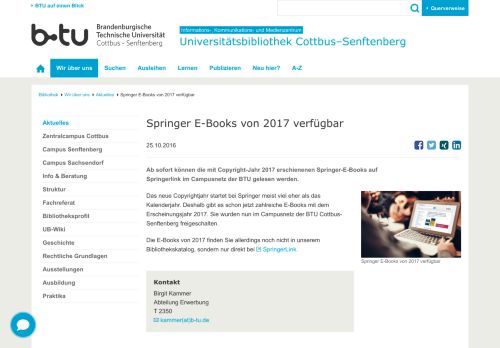 
                            11. Springer E-Books von 2017 verfügbar : Universitätsbibliothek Cottbus ...