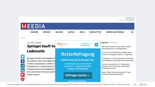 
                            11. Springer kauft Samwer-Beteiligung Ladenzeile › Meedia