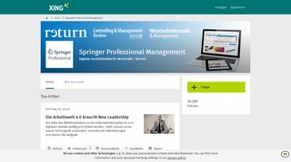 
                            9. Springer Professional Management - News | XING