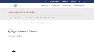 
                            9. Springer Reference E-Books - Nachrichten - Universitätsbibliothek ...