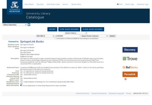 
                            11. SpringerLink Books - Catalogue - University of Melbourne