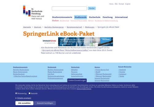 
                            5. SpringerLink eBook-Paket | Hochschule Flensburg