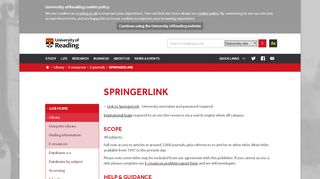 
                            9. SpringerLink – University of Reading