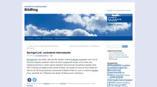 
                            2. SpringerLink: veränderte Internetseite | BibBlog - Blogs