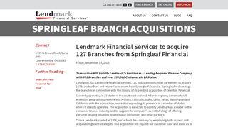 
                            13. Springleaf Branch Acquisitions | Lendmark Financial Services