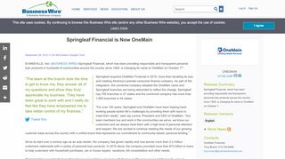 
                            9. Springleaf Financial is Now OneMain | Business Wire