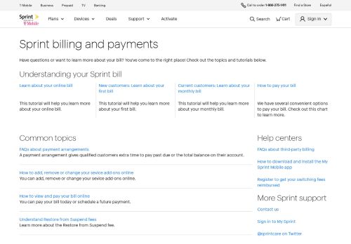 
                            6. Sprint billing and payments | Sprint Support