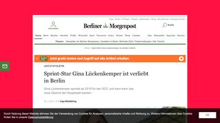 
                            9. Sprint-Star Gina Lückenkemper ist verliebt in Berlin - Aktuelle ...