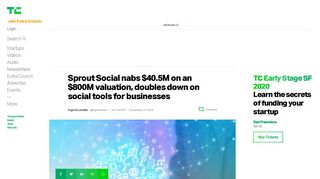 
                            9. Sprout Social nabs $40.5M on an $800M valuation, ...
