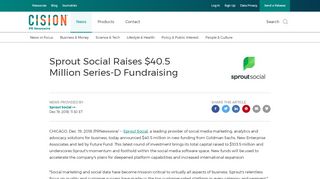 
                            10. Sprout Social Raises $40.5 Million Series-D Fundraising - PR Newswire