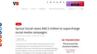 
                            6. Sprout Social raises $40.5 million to supercharge social ...