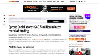 
                            10. Sprout Social scores $40.5 million in latest round of funding ...