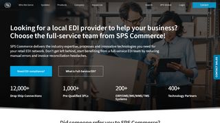 
                            11. SPS Commerce | Supplier Onboarding & Enablement | EDI Provider