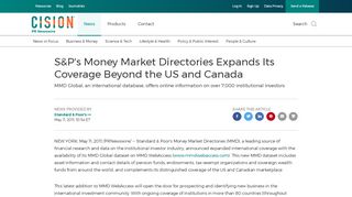 
                            10. S&P's Money Market Directories Expands Its Coverage Beyond the US ...