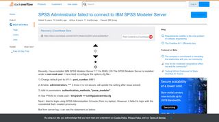
                            10. SPSS Administrator failed to connect to IBM SPSS Modeler Server ...
