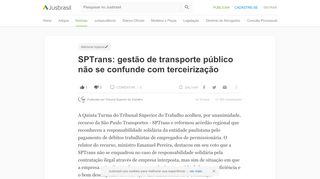 
                            13. SPTrans: gestão de transporte público não se confunde com ...