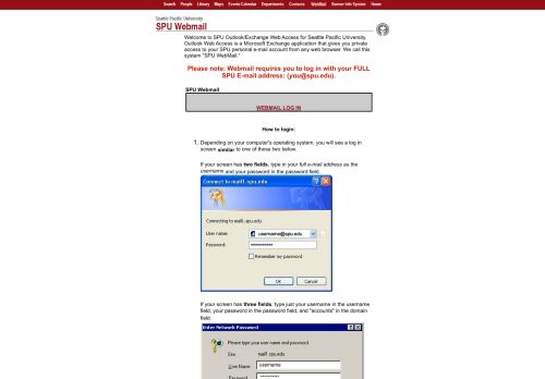 
                            4. SPU Outlook Web Access - Logon - Seattle Pacific University