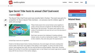 
                            11. Spur Secret Tribe hosts its annual Chief Cook event - Media Update