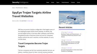 
                            12. SpyEye Trojan Targets Airline Travel Website - Security Intelligence