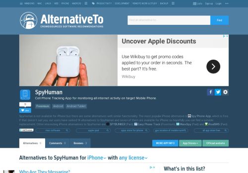 
                            12. SpyHuman Alternatives for iPhone - AlternativeTo.net