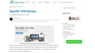 
                            9. SpyOFF VPN Review (TESTED) | GoBestVPN.com