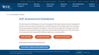 
                            3. SQF Assessment Database - SQFI