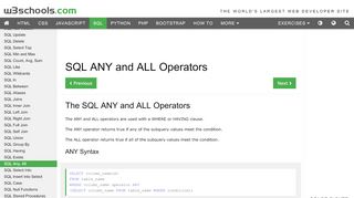 
                            12. SQL ANY and ALL Operators - W3Schools