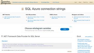 
                            8. SQL Azure connection strings - ConnectionStrings.com