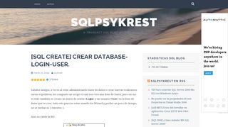 
                            4. [SQL CREATE] CREAR DATABASE-LOGIN-USER. – SqlPsykrest