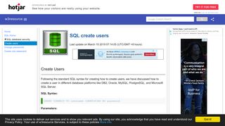 
                            10. SQL CREATE USERS - w3resource