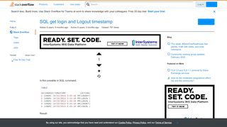 
                            1. SQL get login and Logout timestamp - Stack Overflow