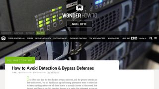 
                            3. SQL Injection 101: How to Avoid Detection & Bypass Defenses « Null ...