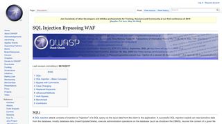 
                            9. SQL Injection Bypassing WAF - OWASP