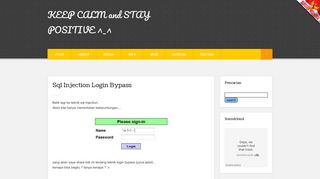 
                            13. Sql Injection Login Bypass - KEEP CALM and STAY POSITIVE