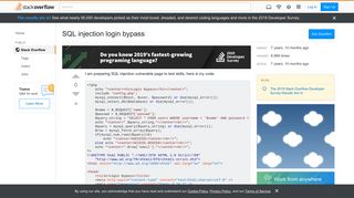 
                            4. SQL injection login bypass - Stack Overflow