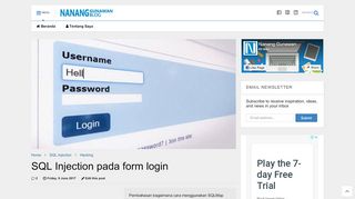 
                            3. SQL Injection pada form login | Nanang Gunawan Blog