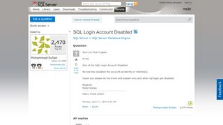 
                            4. SQL Login Account Disabled - MSDN - Microsoft