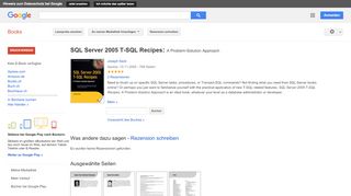 
                            10. SQL Server 2005 T-SQL Recipes: A Problem-Solution Approach - Google Books-Ergebnisseite